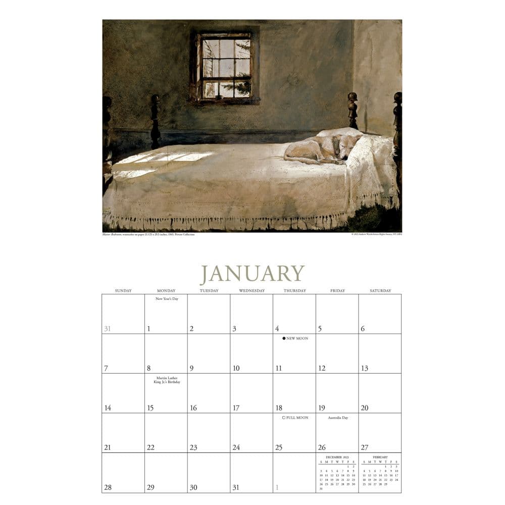 Art Of Andrew Wyeth 2025 Wall Calendar