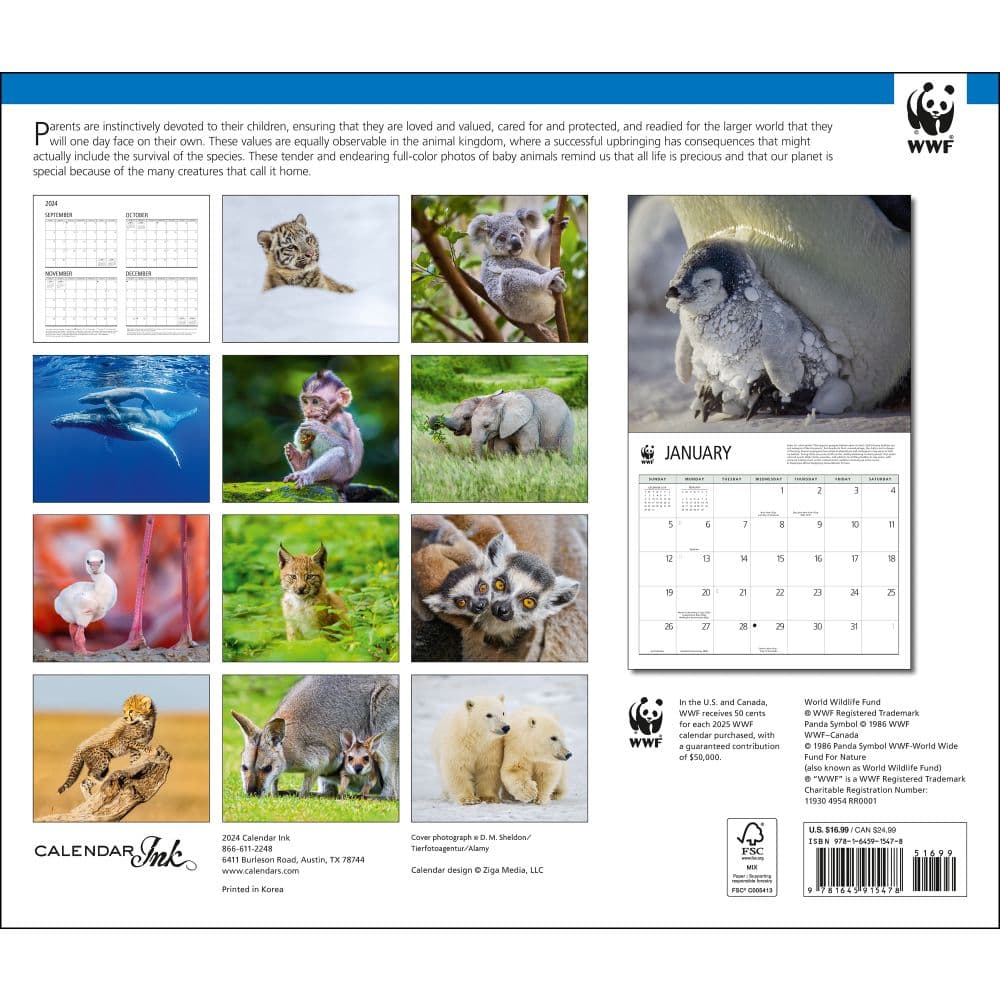 Baby Animals WWF 2025 Wall Calendar First Alternate Image width="1000" height="1000"