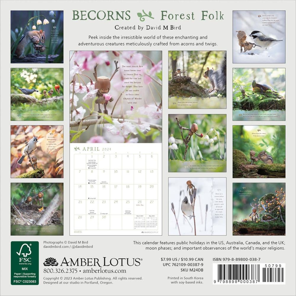 Becorns Forest Folk 2024 Mini Wall Calendar Calendars