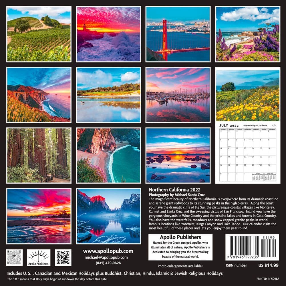 California Northern 2022 Wall Calendar - Calendars.com