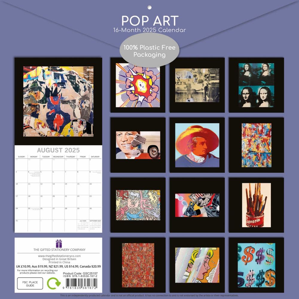 Pop Art 2025 Wall Calendar - Calendars.com