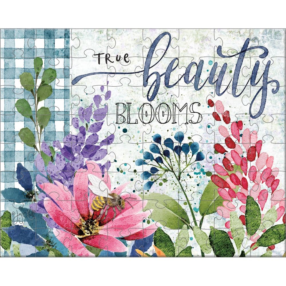 Floral Bees Large Piece Puzzle Sixth Alternate Image