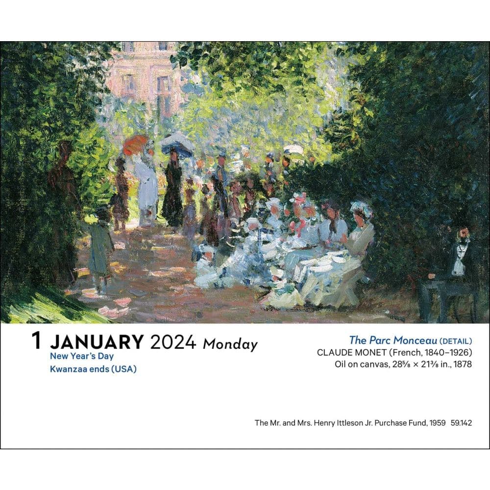 Impressionism and Post-Impressionism 2024 Desk Calendar Alt2