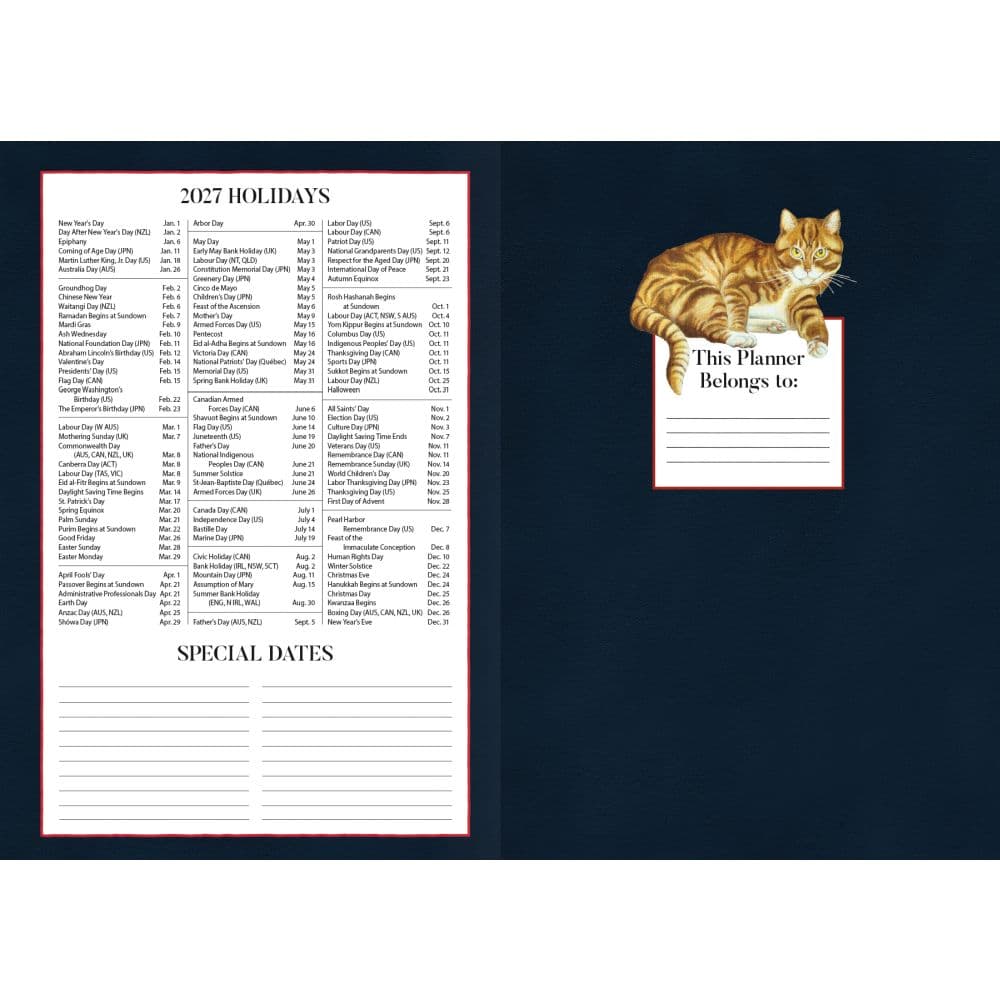 American Cat 2027 Monthly Planner by Lowell Herrero Third Alternate Image