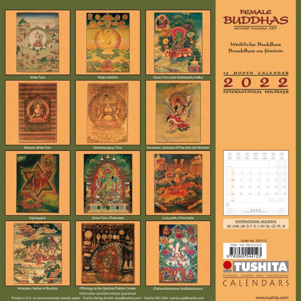 Buddha Female In Art 2022 Wall Calendar - Calendars.com