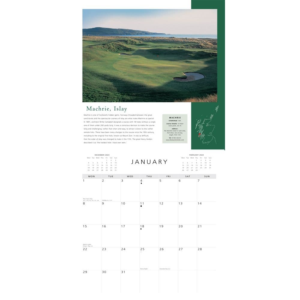 Scottish Golf 2024 Wall Calendar Alternate Image 2