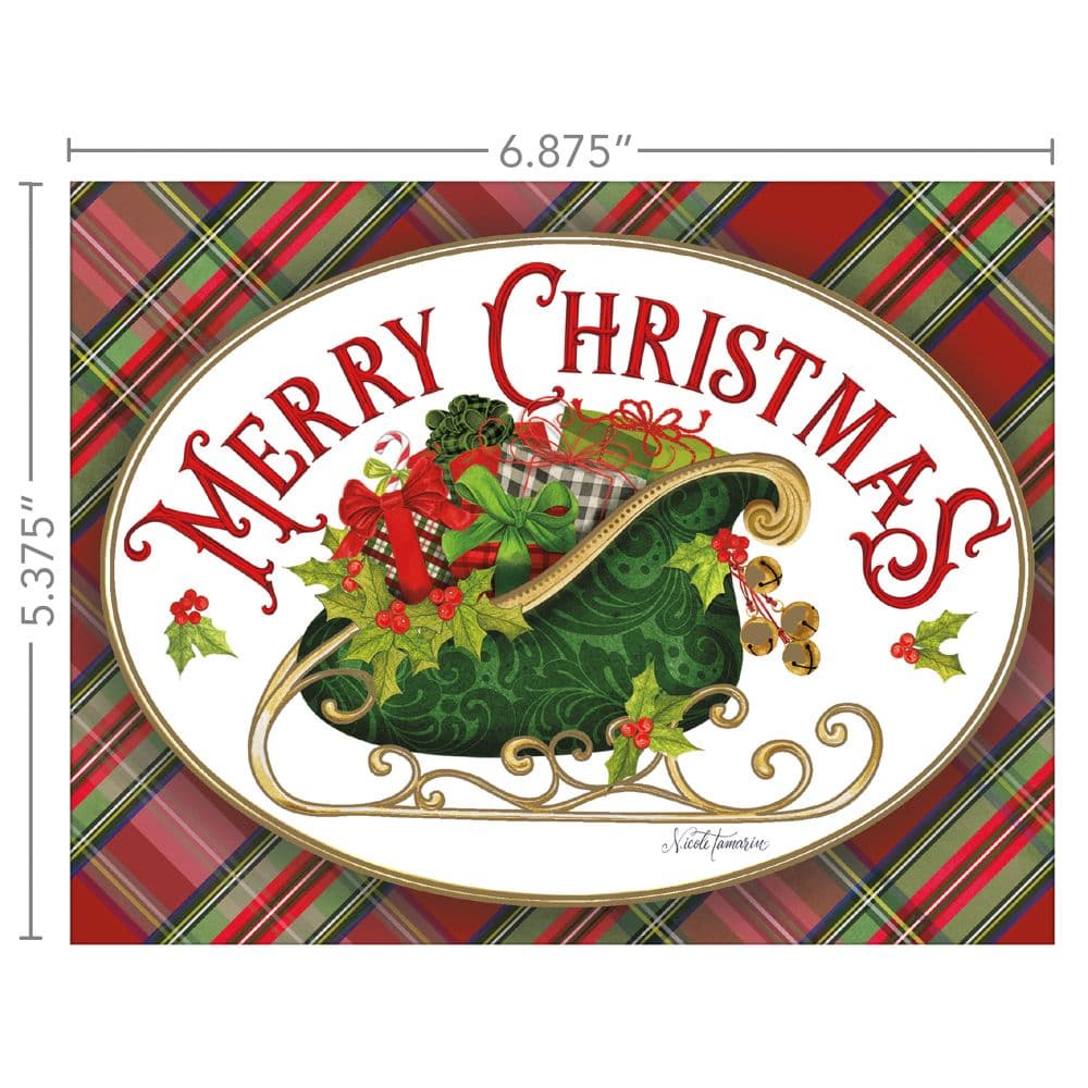 LANG \"Vintage Christmas\" Luxe Christmas Cards By Tim Coffey, 8 Cards With Matching Envelopes, Linen-Embossed Paper Stock (1025106
