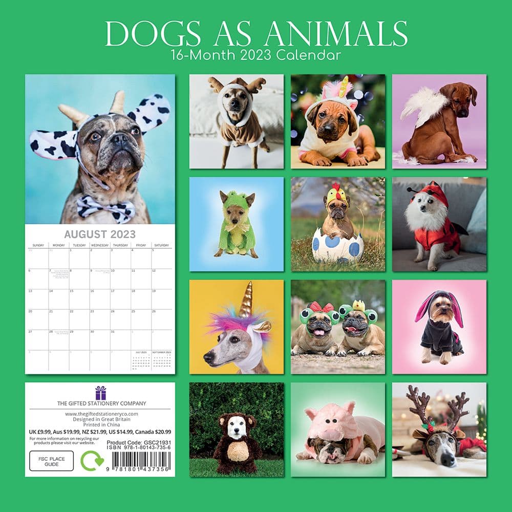 Dogs as Animals 2023 Wall Calendar - Calendars.com