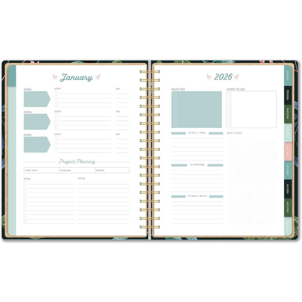 Greenery Deluxe Hardcover High Note 2026 Planner Third Alternate Image
