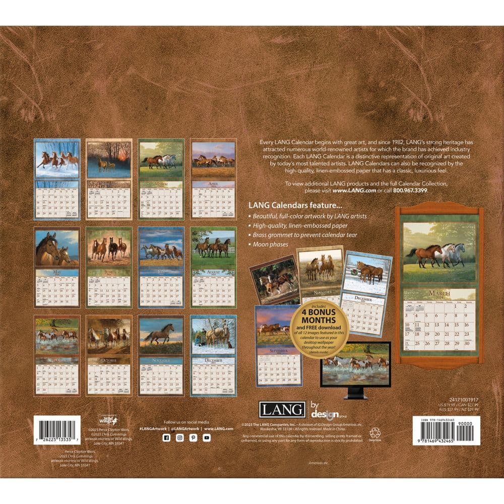 Horses in the Mist Special Edition 2024 Wall Calendar