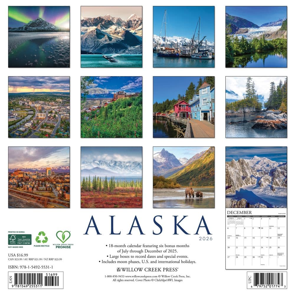 Alaska 2026 Wall Calendar First Alternate Image