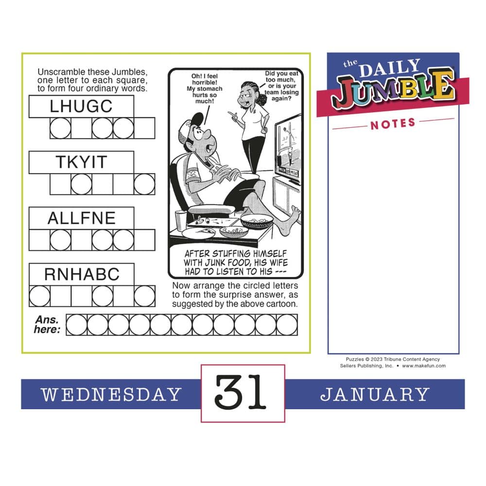 Daily Jumble 2024 Desk Calendar