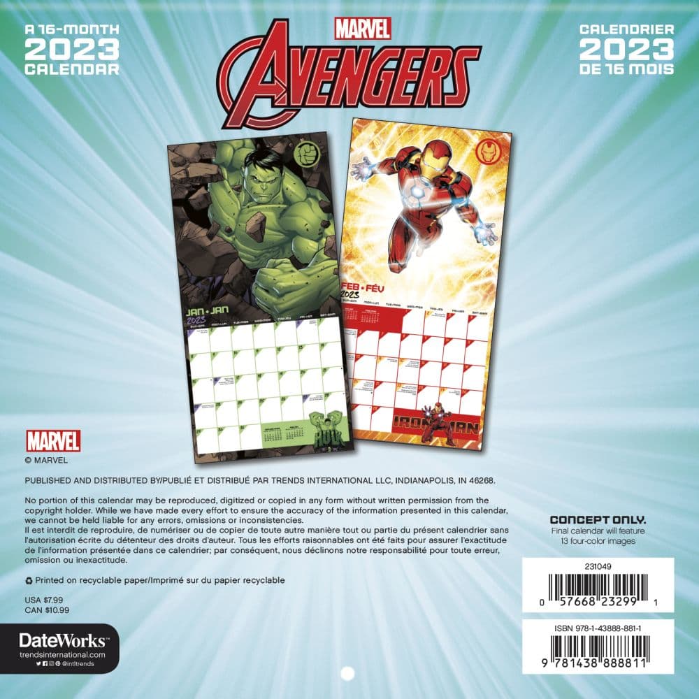 Avengers Gameverse 2023 Mini Wall Calendar - Calendars.com