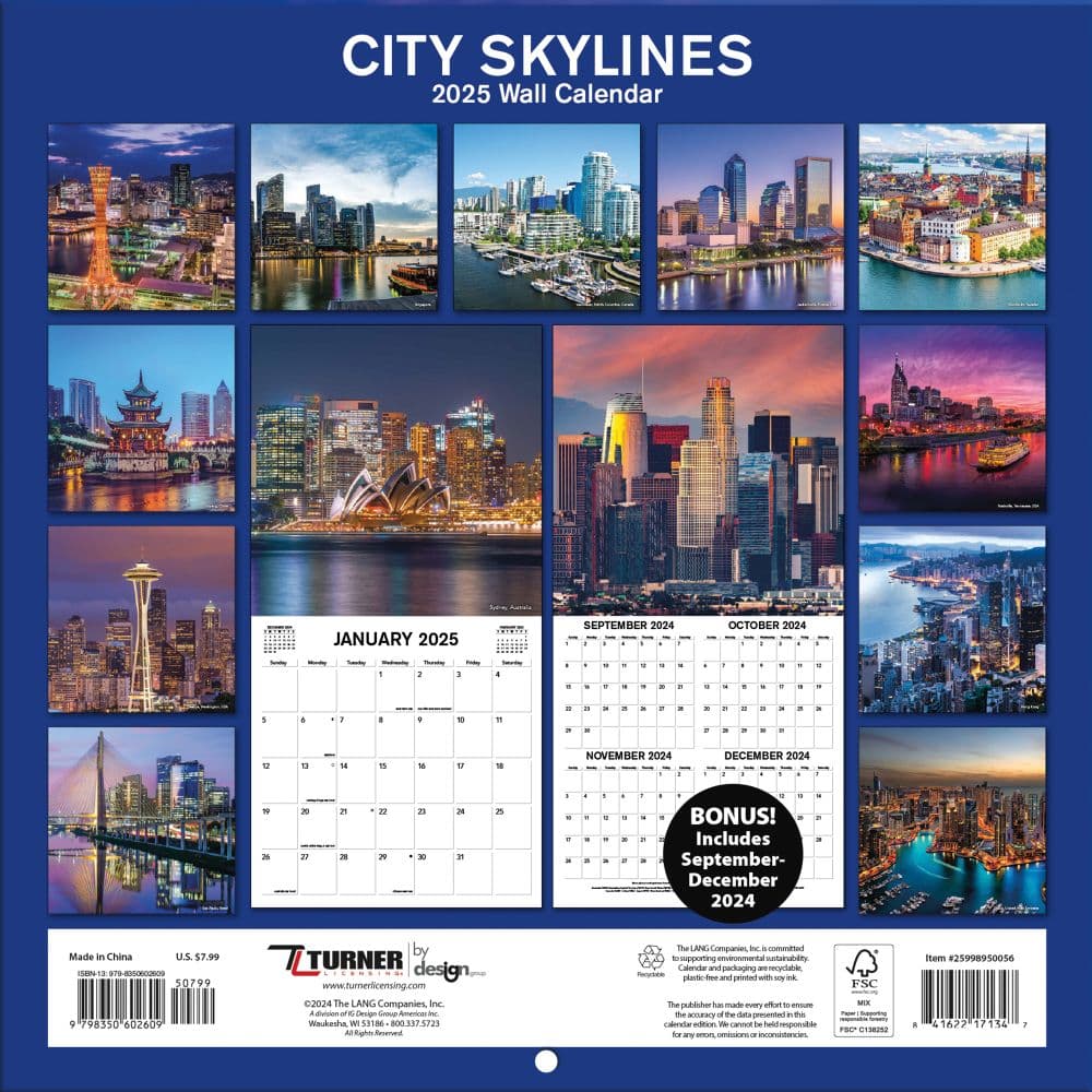 City Skylines 2025 Mini Wall Calendar Main Image