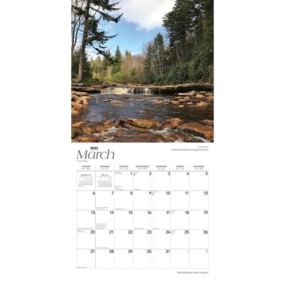 Wvu Calendar 2022 West Virginia Wild And Scenic 2022 Wall Calendar - Calendars.com