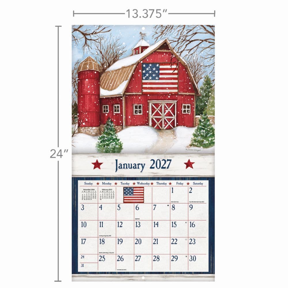 Old Glory 2027 Wall Calendar by Susan Winget Third Alternate Image