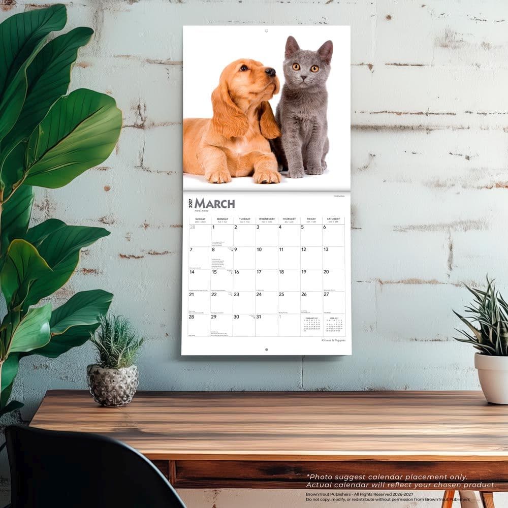 Kittens And Puppies 2027 Wall Calendar Fourth Alternate Image