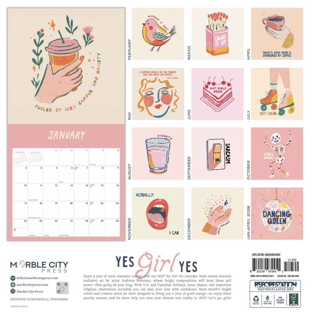 Yes Girl Yes 2027 Wall Calendar First Alternate Image
