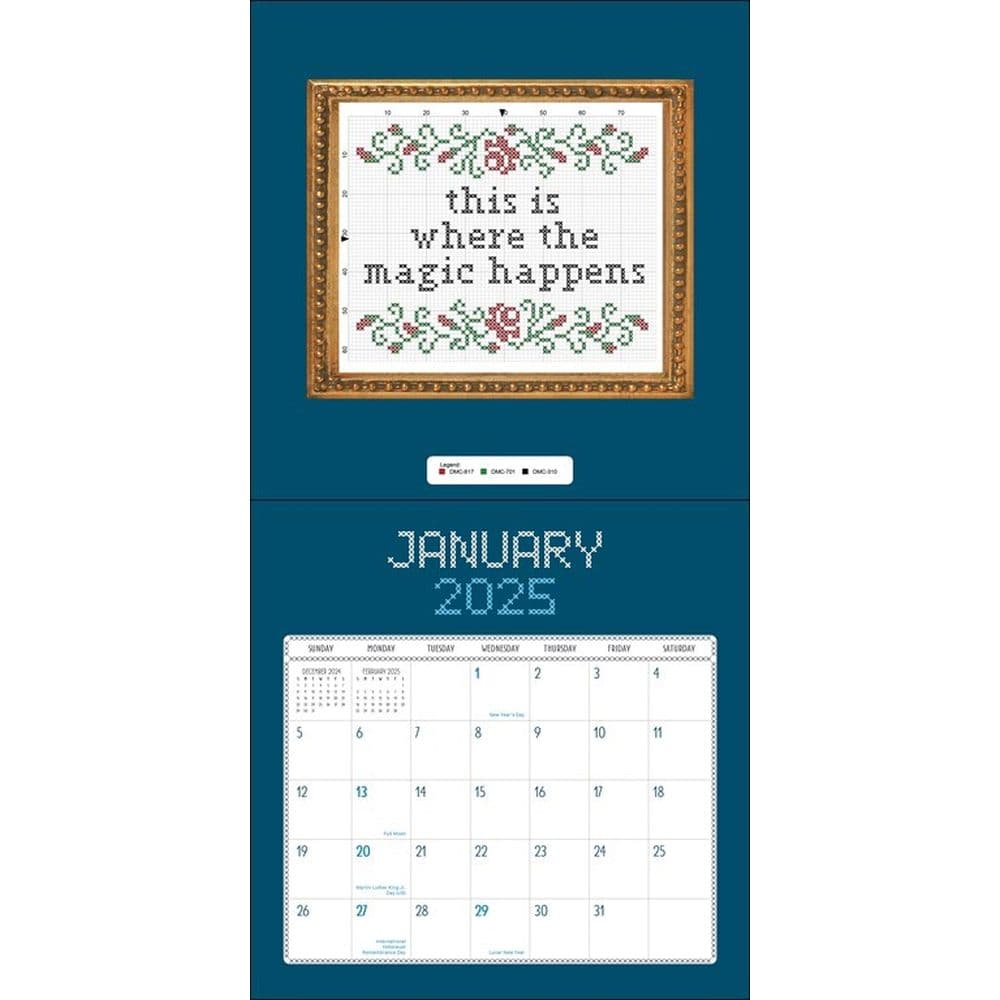 Cross Stitch 2025 Wall Calendar Second Alternate Image width=&quot;1000&quot; height=&quot;1000&quot;