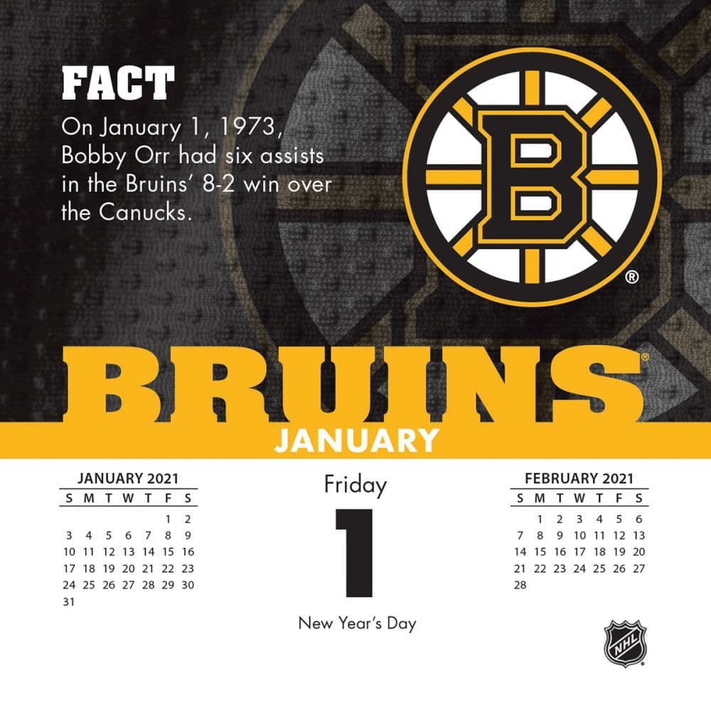 Boston Bruins Desk Calendar