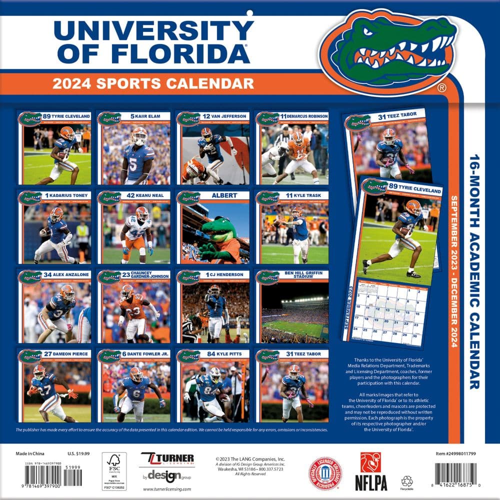 Florida Gators 2024 Wall Calendar First Alternate Image width=&quot;1000&quot; height=&quot;1000&quot;