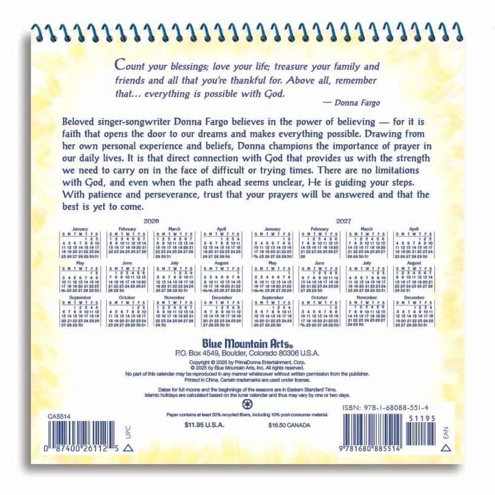 God Is Always Watching Over You 2026 Wall Calendar First Alternate Image