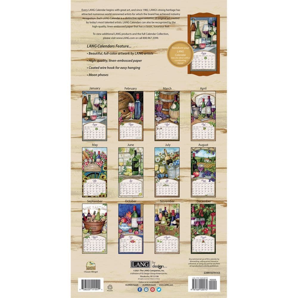 Wine Country 2022 Vertical Wall Calendar - Calendars.com