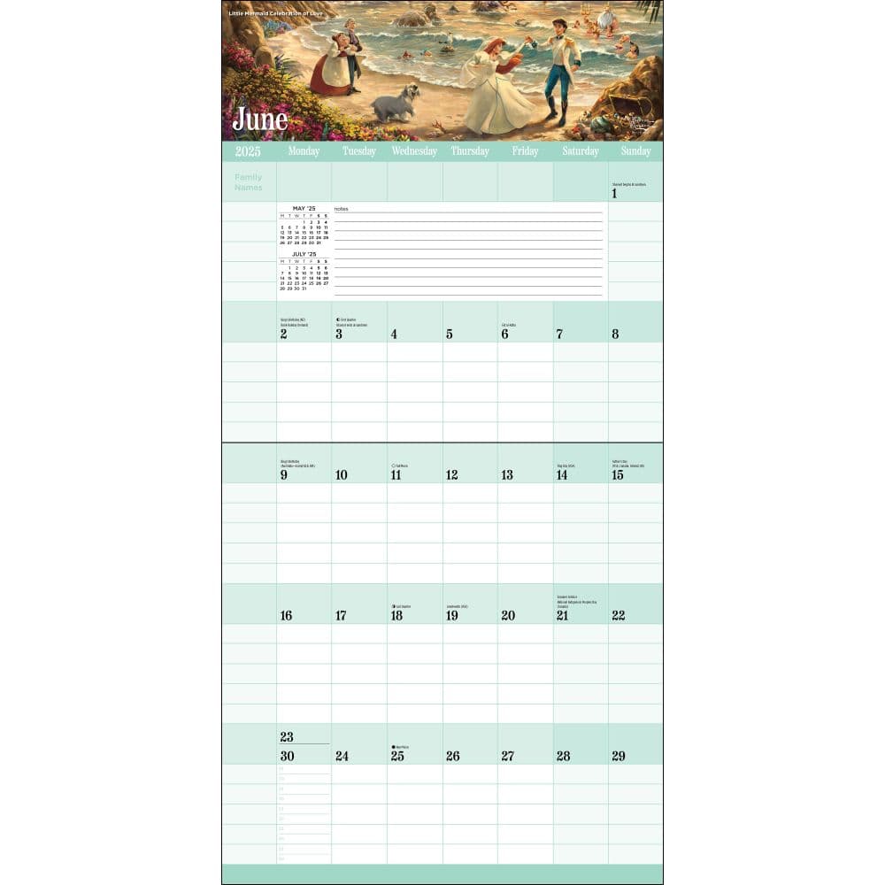 Kinkade Disney Family Organizer 2025 Wall Calendar Second Alternate Image Image