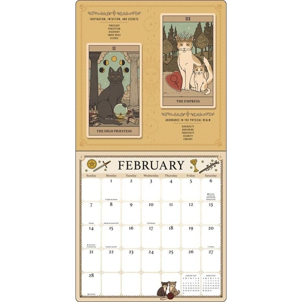 Cats Rule the Earth Tarot 2027 Wall Calendar Second Alternate Image