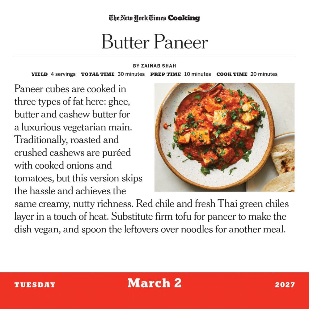 New York Times Cooking 2027 Page-A-Day Desk Calendar Fourth Alternate Image