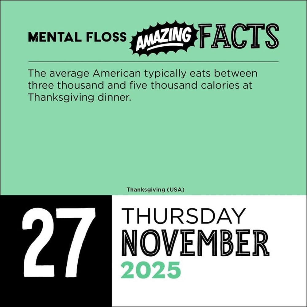 Mental Floss Amazing Facts 2025 Desk Calendar Alt4