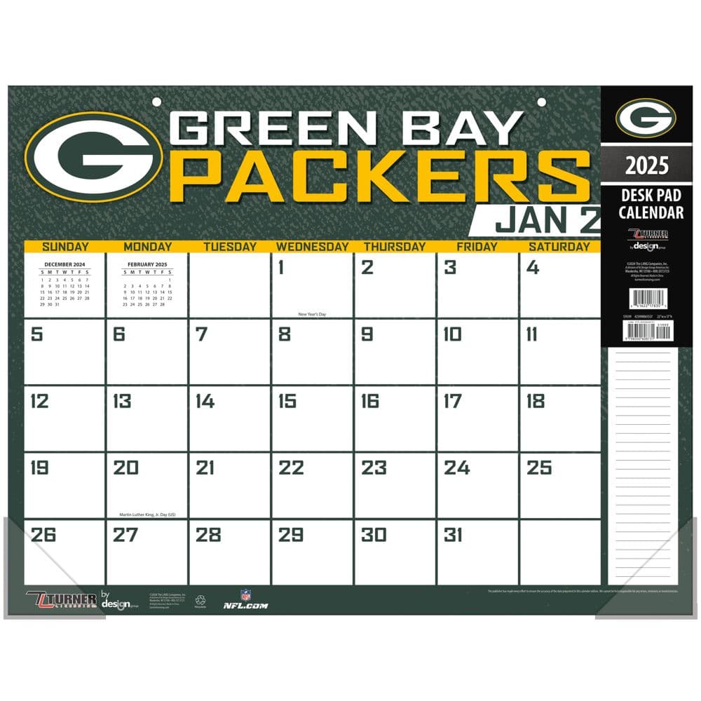 NFL Green Bay Packers 2025 Desk Pad Main Image