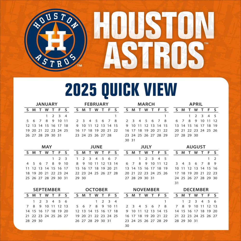 MLB Houston Astros 2025 Desk Calendar Third Alternate Image