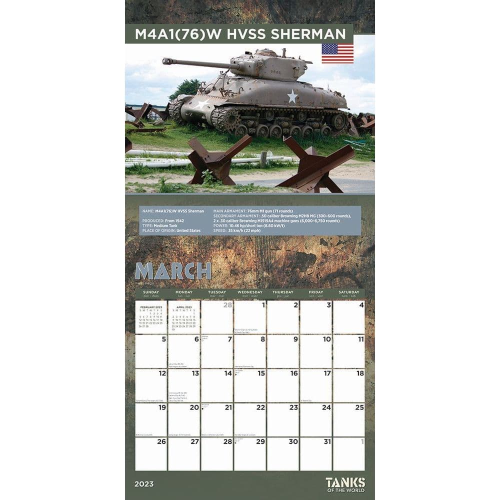 Tanks Of The World 2023 Wall Calendar