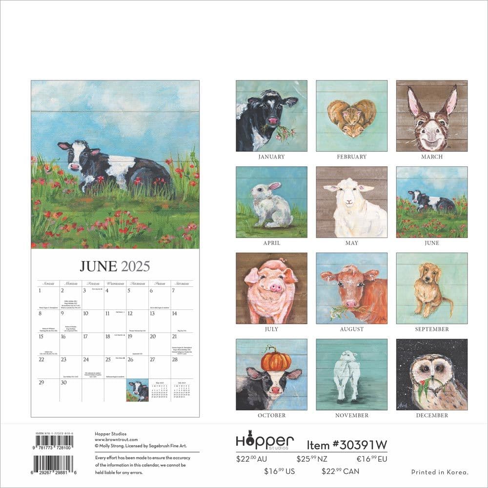 Barnyard Friends 2025 Wall Calendar First Alternate Image width=&quot;1000&quot; height=&quot;1000&quot;