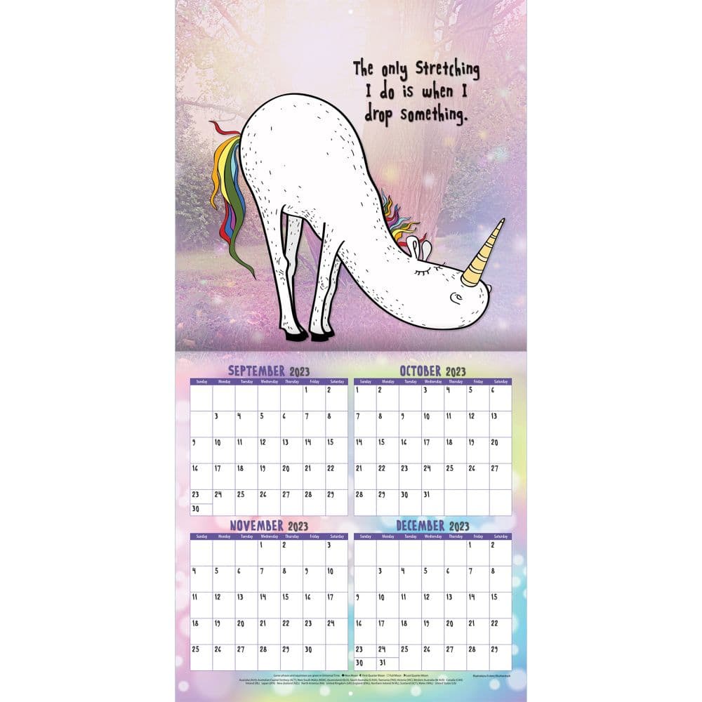 Unicorn Yoga 2024 Wall Calendar