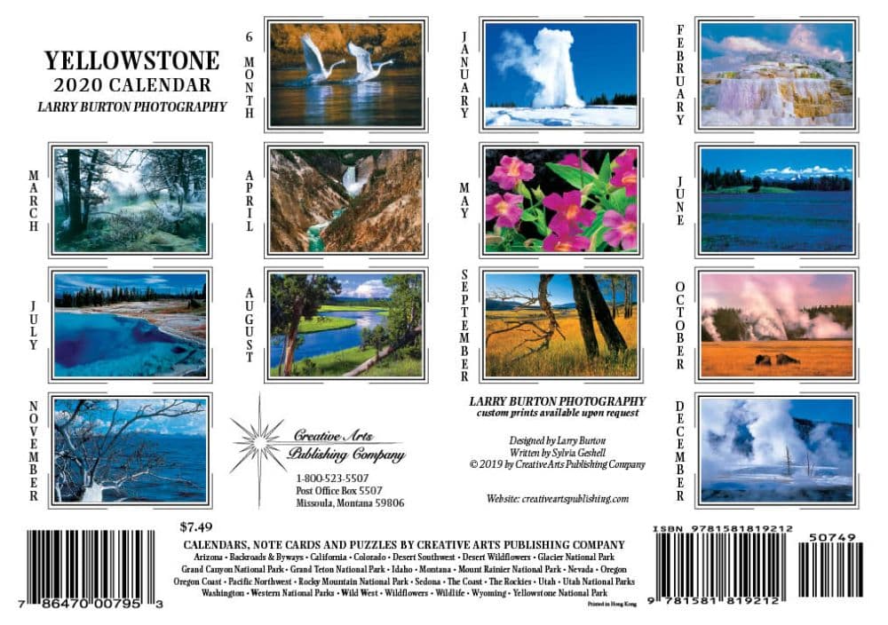 Yellowstone Mini Wall Calendar