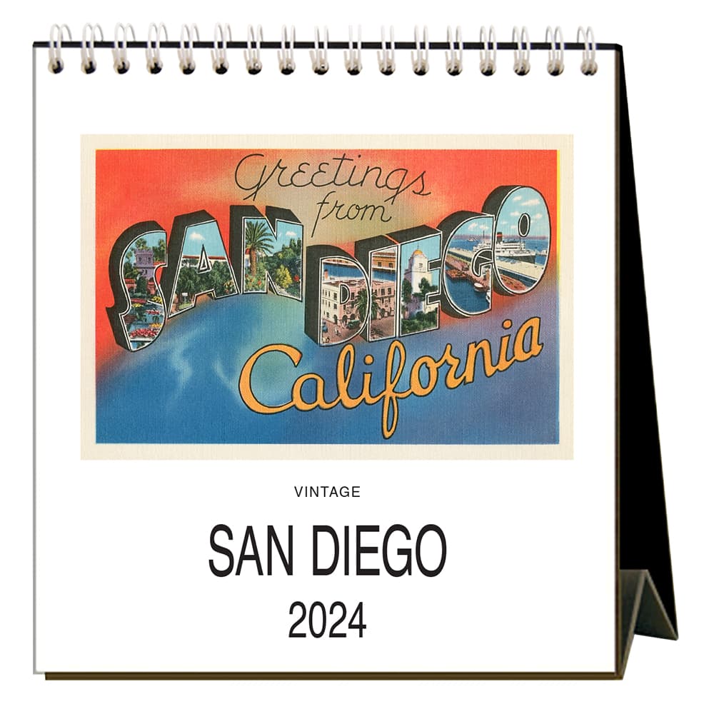San Diego Nostalgic 2024 Easel Desk Calendar