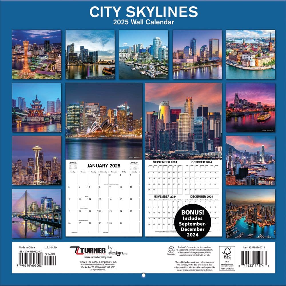 City Skylines 2025 Wall Calendar First Alternate Image width=&quot;1000&quot; height=&quot;1000&quot;