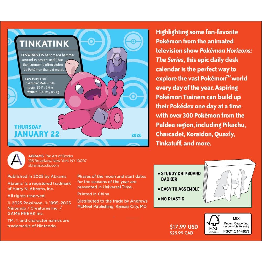 Pokemon 2026 Desk Calendar First Alternate Image