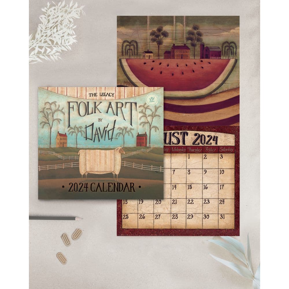 Folk Art by David 2024 Wall Calendar