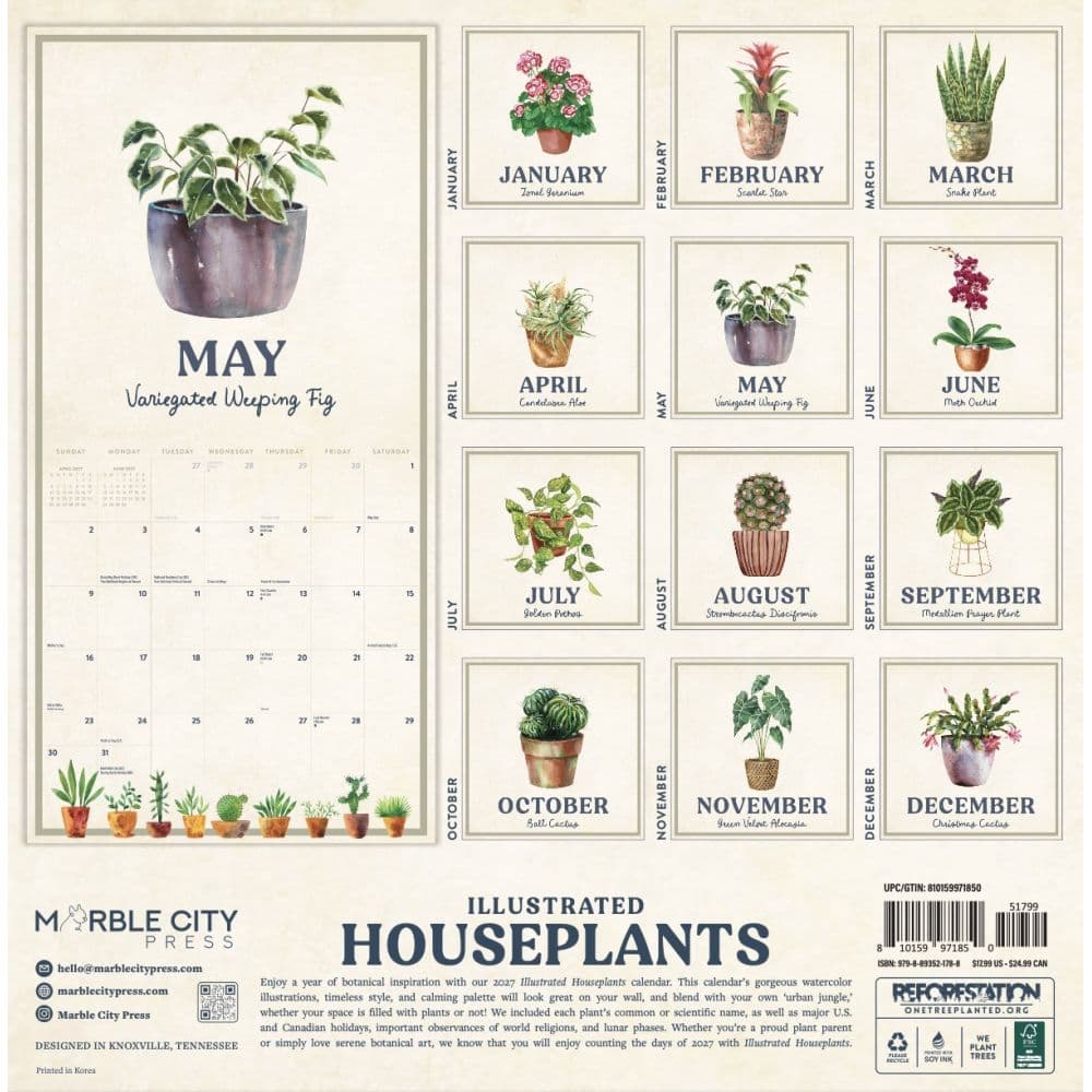 House Plants 2027 Wall Calendar First Alternate Image