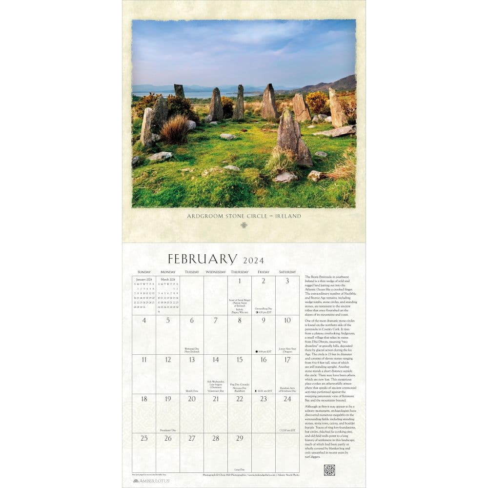 Sacred Celtic Sites 2025 Wall Calendar
