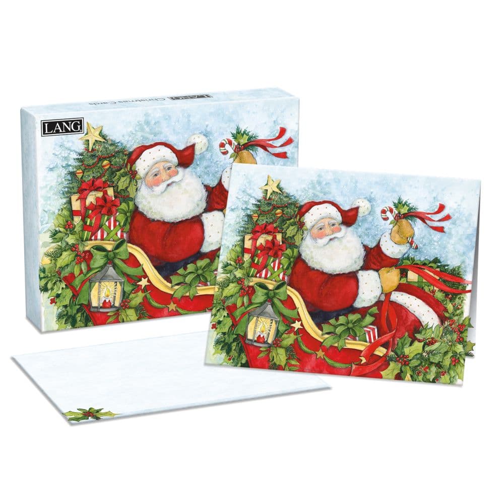 Santas Coming To Town by Susan Winget Boxed Christmas Cards Main Image