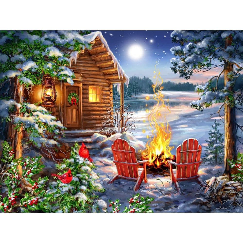 Christmas Cabin 500 Piece Puzzle image only