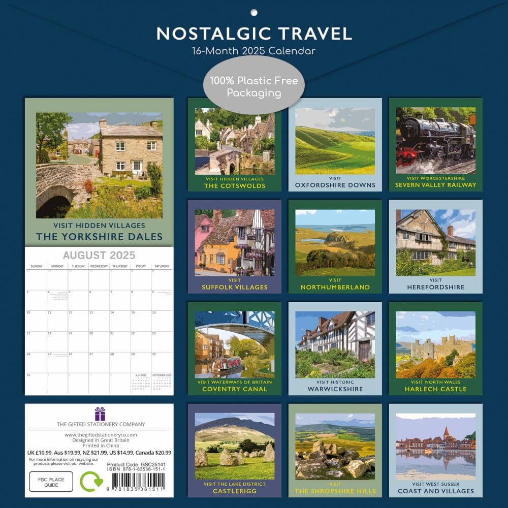 Nostalgic Travel 2025 Wall Calendar First Alternate Image width=&quot;1000&quot; height=&quot;1000&quot;