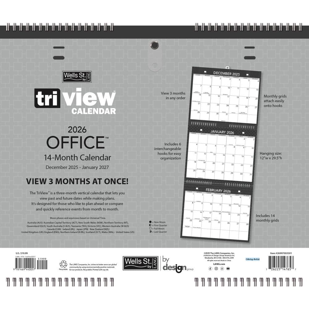 Office Tri View 2026 Wall Calendar_ALT3
