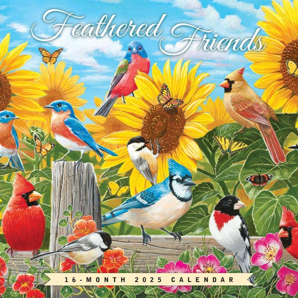 Feathered Friends 2025 Wall Calendar