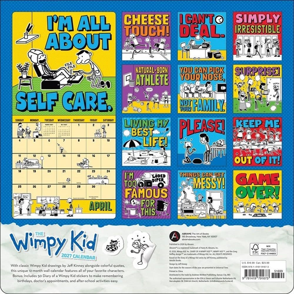 Wimpy Kid 2027 Wall Calendar First Alternate Image
