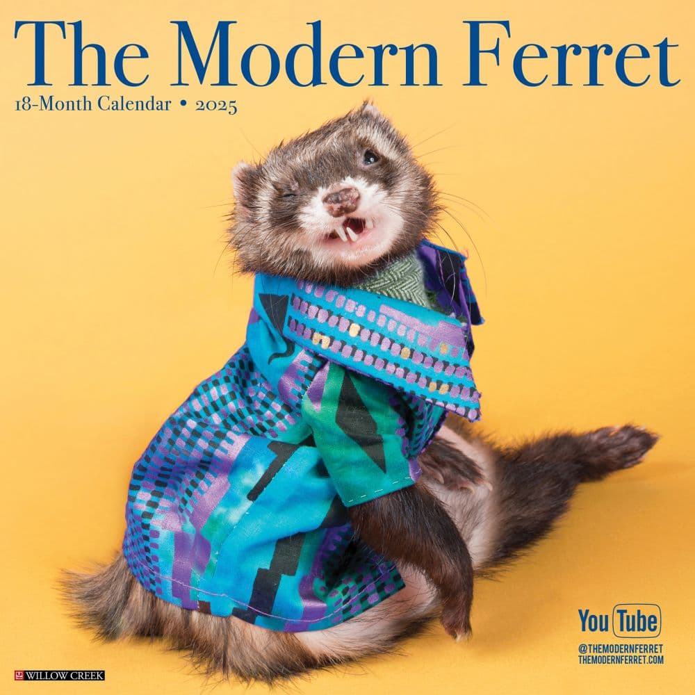 Modern Ferret 2025 Wall Calendar Main Image